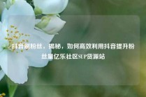 抖音刷粉丝，揭秘，如何高效利用抖音提升粉丝量亿乐社区SUP货源站