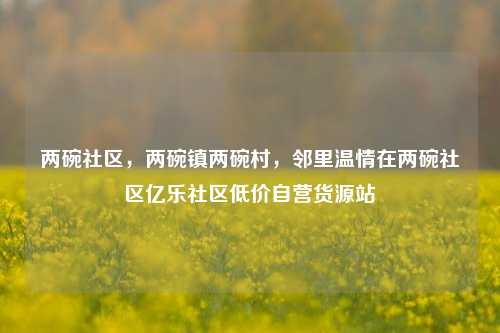 两碗社区	，两碗镇两碗村，邻里温情在两碗社区亿乐社区低价自营货源站  第1张