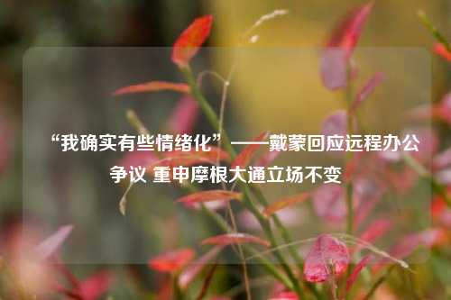 “我确实有些情绪化	”——戴蒙回应远程办公争议 重申摩根大通立场不变  第1张