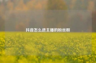 抖音怎么进主播的粉丝群