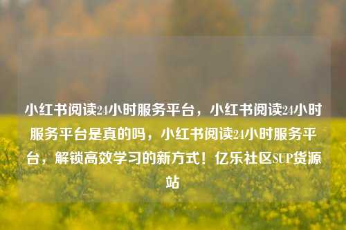小红书阅读24小时服务平台，小红书阅读24小时服务平台是真的吗	，小红书阅读24小时服务平台，解锁高效学习的新方式！亿乐社区SUP货源站  第1张